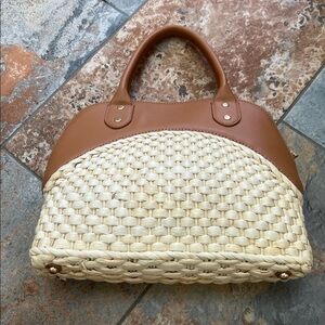 Talbots Tan and Cream Woven Bag